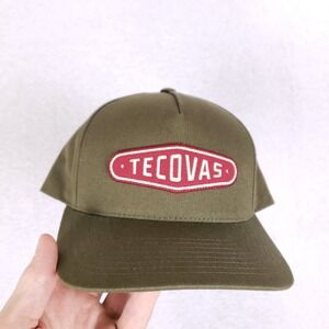 Tecovas Snapback Hat OSFA Embroidered Logo Patch Olive Green Western Gorpcore